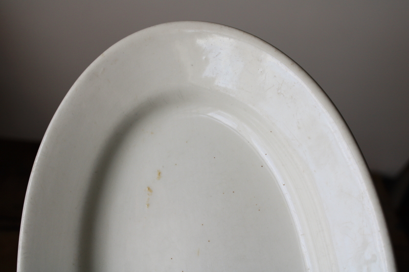 photo of antique white ironstone platters, early 1900s vintage Greenwood china  #8