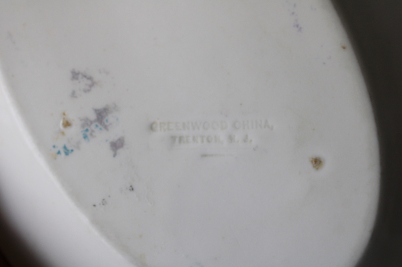 photo of antique white ironstone platters, early 1900s vintage Greenwood china  #10