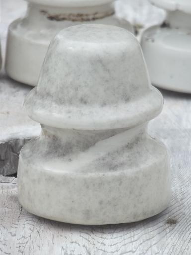 photo of antique white ironstone porcelain china telegraph or electrical insulators #2