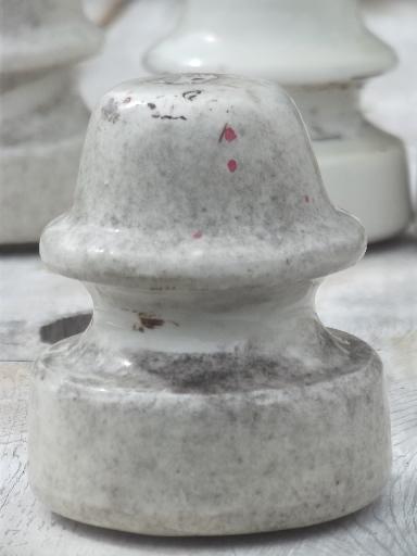 photo of antique white ironstone porcelain china telegraph or electrical insulators #5