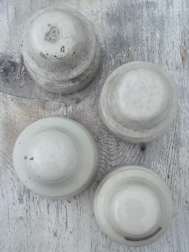 photo of antique white ironstone porcelain china telegraph or electrical insulators #6