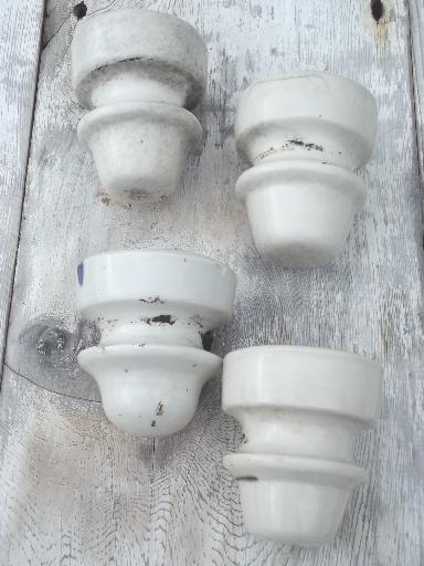 photo of antique white ironstone porcelain china telegraph or electrical insulators #7