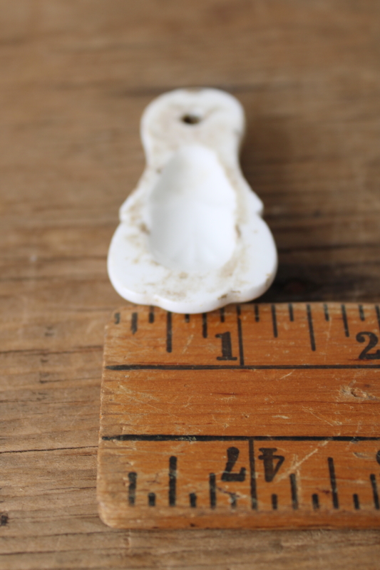 photo of antique white porcelain keyhole peephole cover Victorian vintage door hardware, acanthus leaf ironstone  #3