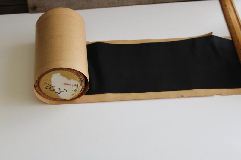 photo of antique wide silk ribbon for display, rolls of millinery trim in original paper #4