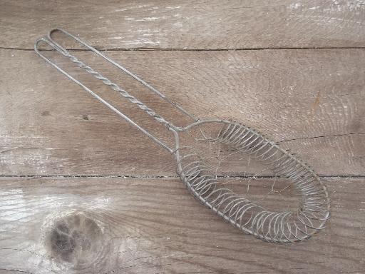 photo of antique wire kitchen utensils, vintage whisks, whippers, strainer spoon #5