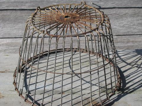 photo of antique wirework kitchen garden produce basket, old wire egg basket #4