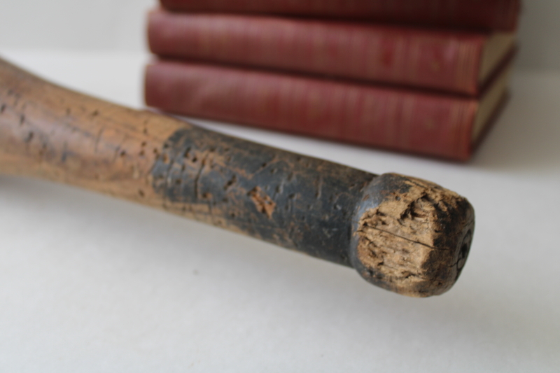 photo of antique wood bat or Indian club juggling pin, early 1900s vintage sport equipment #4