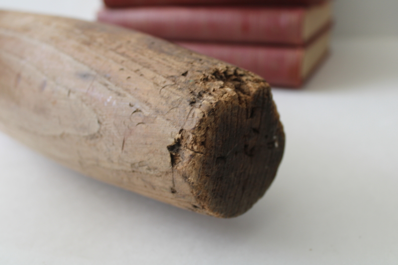 photo of antique wood bat or Indian club juggling pin, early 1900s vintage sport equipment #5