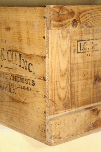 photo of antique wood box Merck Chemists pharmacy shipping crate w/ great vintage typography #8