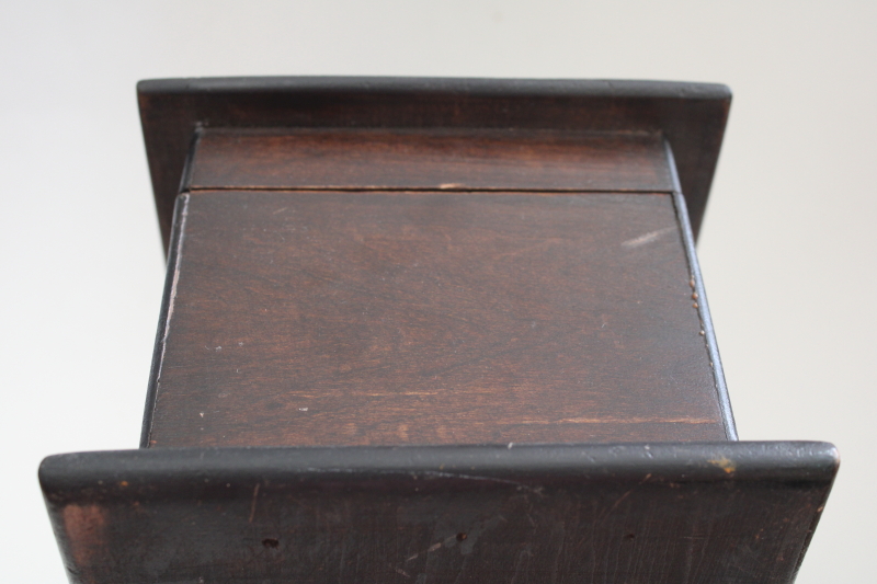 photo of antique wood box, jewelry chest or case for tools or instruments, tea caddy shape  #8