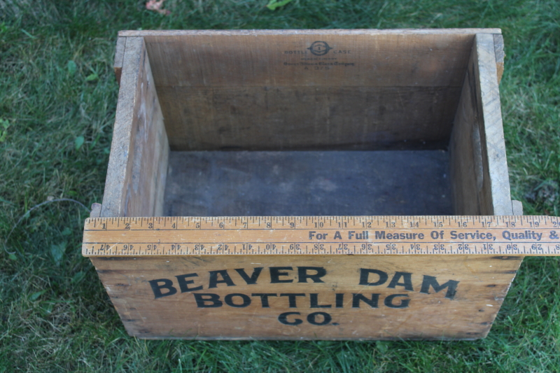 photo of antique wood crate Beaver Dam Bottling Co, Wiscosnsin beer bottles case early 1900s vintage  #7