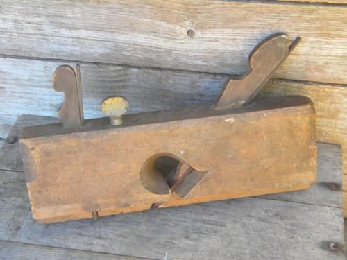 photo of antique wood dado or rabbit plane Ohio Tool Co w/2 irons and brass screw #1