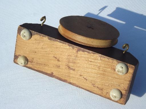 photo of antique wood measuring wheel counter for wool yarn,linen flax string/thread/cord #8