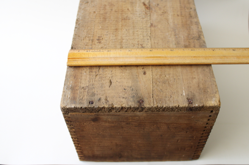 photo of antique wood packing crate Vaseline advertising graphics primitive vintage dovetailed box #3