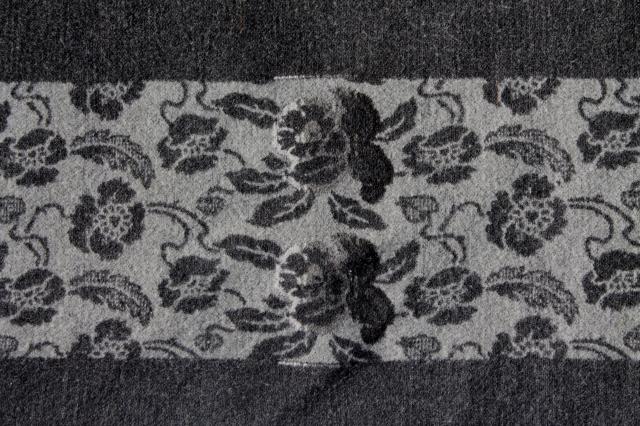 photo of antique wool jacquard pattern blanket or carriage robe, Civil War vintage Lincoln shawl #8