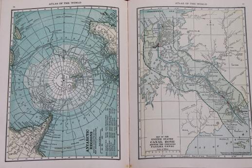 photo of antique world atlas, pocket size 1917 Hammond's Atlas w/ color maps #8