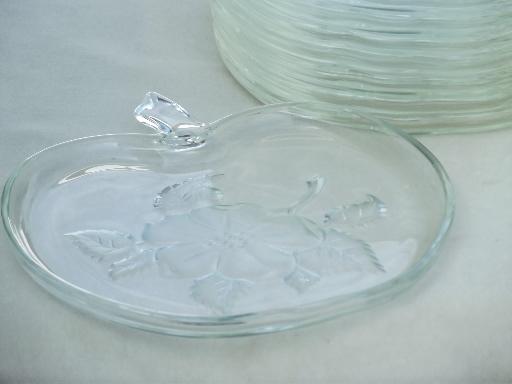 photo of apple blossom  glass plates, vintage apple shaped salad / snack plates  #3