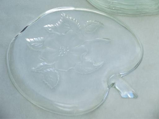 photo of apple blossom  glass plates, vintage apple shaped salad / snack plates  #5