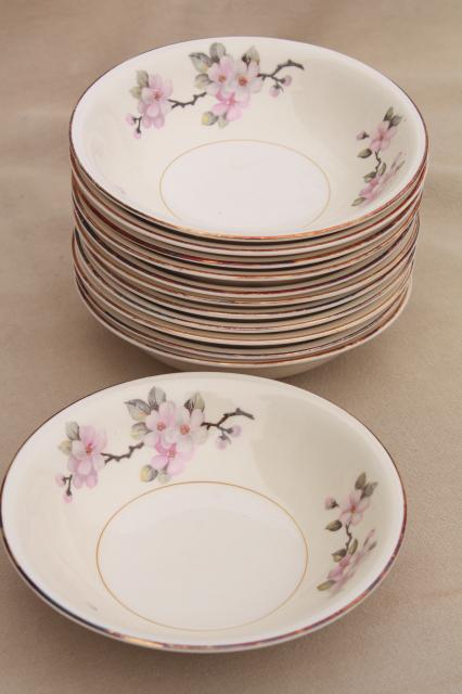 photo of apple blossom vintage Homer Laughlin eggshell nautilus china fruit bowls #1