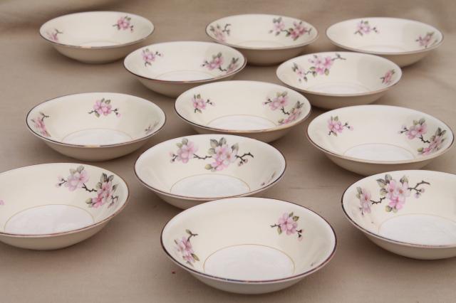 photo of apple blossom vintage Homer Laughlin eggshell nautilus china fruit bowls #3