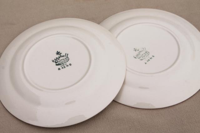 photo of apple blossom vintage Homer Laughlin eggshell nautilus china, set of 8 small plates #8