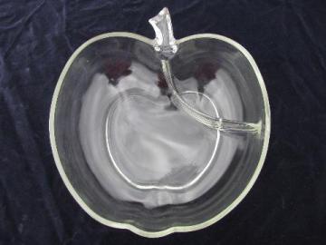 catalog photo of apple shape vintage Orchard glass chip and dip bowl