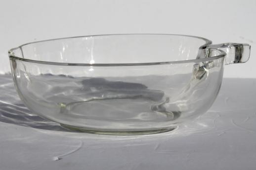 photo of apple shaped clear glass salad bowl or fruit dish, large vintage glass serving bowl #5