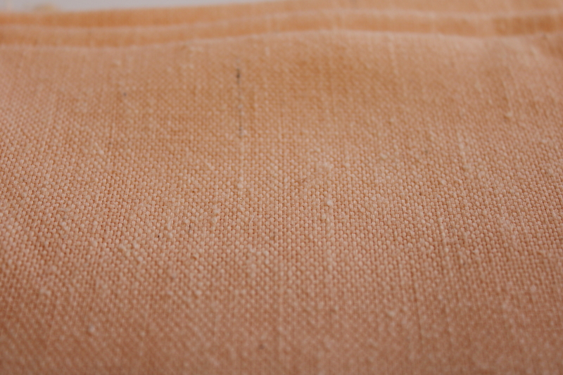 photo of apricot color vintage linen weave poly blend fabric for table or fashion sewing #2