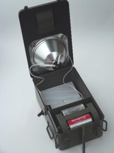 photo of army green portable light, big flashlight battery floodlight for camping #7