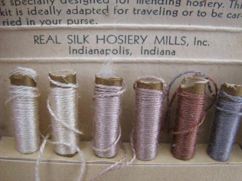 photo of art deco 30s vintage silk floss sewing kit, for mending silk stockings #3