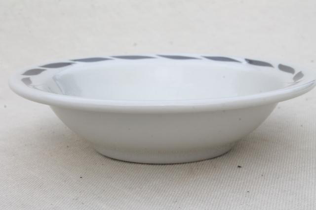 photo of art deco airbrush grey & white ironstone soup bowls, vintage Jackson china restaurant ware #7