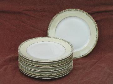 catalog photo of art deco border 1920's vintage china plates, 10