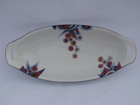 photo of art deco design porcelain, 1930s vintage Germany china oval tray dish #2