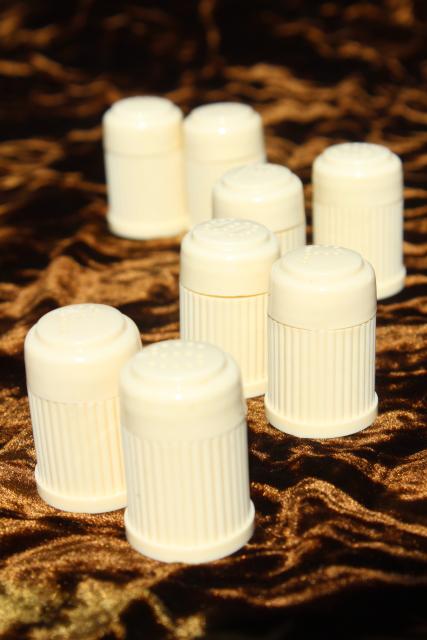 photo of art deco french ivory celluloid salt and pepper shakers for individual place settings #1