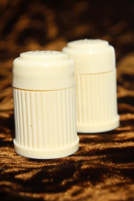 photo of art deco french ivory celluloid salt and pepper shakers for individual place settings #2