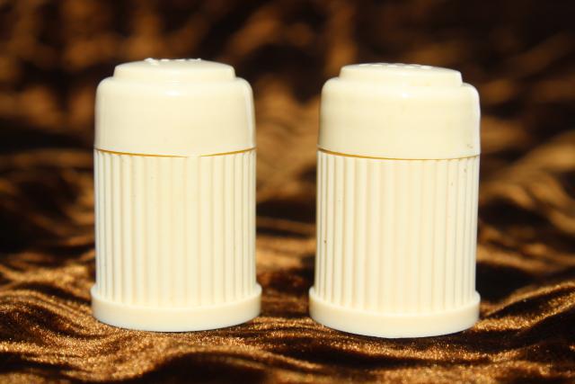 photo of art deco french ivory celluloid salt and pepper shakers for individual place settings #3