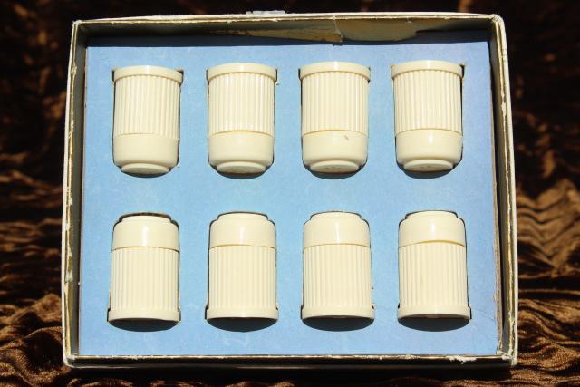 photo of art deco french ivory celluloid salt and pepper shakers for individual place settings #7