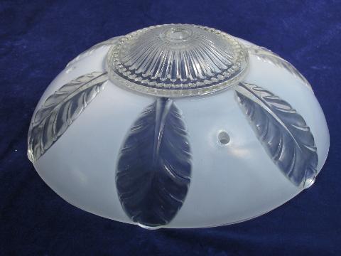 photo of art deco leaves pattern glass lamp shade for old ceiling pendant light fixture #2