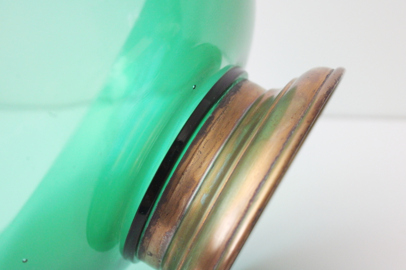 photo of art deco vintage Emerald Glo green glass console bowl flower centerpiece Paden City glassware #3