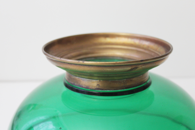photo of art deco vintage Emerald Glo green glass console bowl flower centerpiece Paden City glassware #4