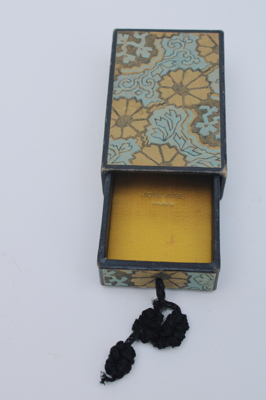 photo of art deco vintage Made in France box w/ tiny drawer, perfume bottle or jewelry trinket box #2