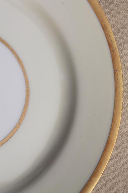 photo of art deco vintage Noritake Field Stone gold band cream & white china red M mark Fieldstone #8
