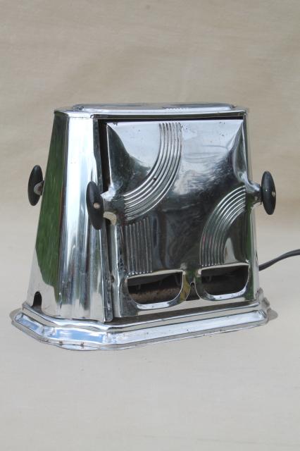 photo of art deco vintage Son Chief electric toaster, working retro chrome toaster  #1