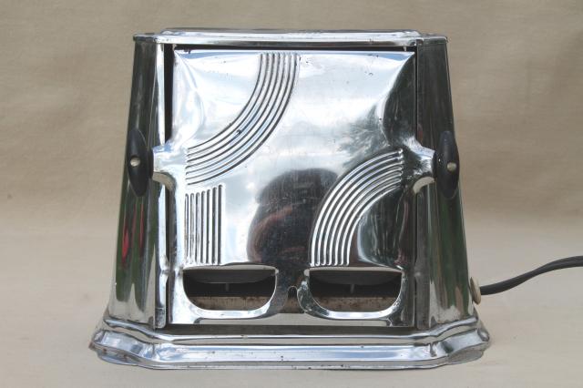 photo of art deco vintage Son Chief electric toaster, working retro chrome toaster  #4