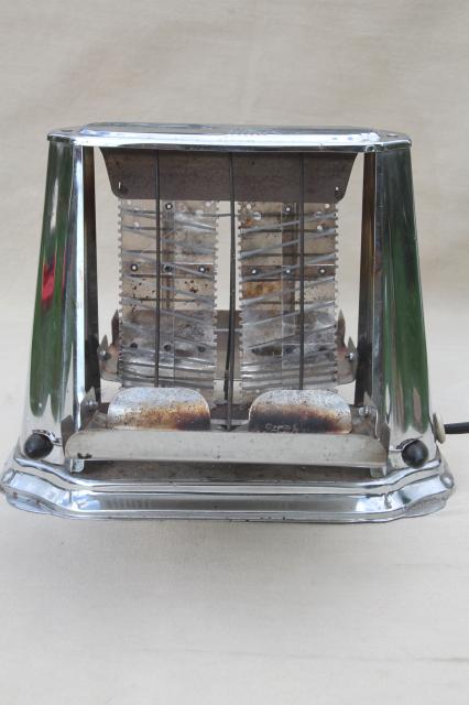 photo of art deco vintage Son Chief electric toaster, working retro chrome toaster  #6