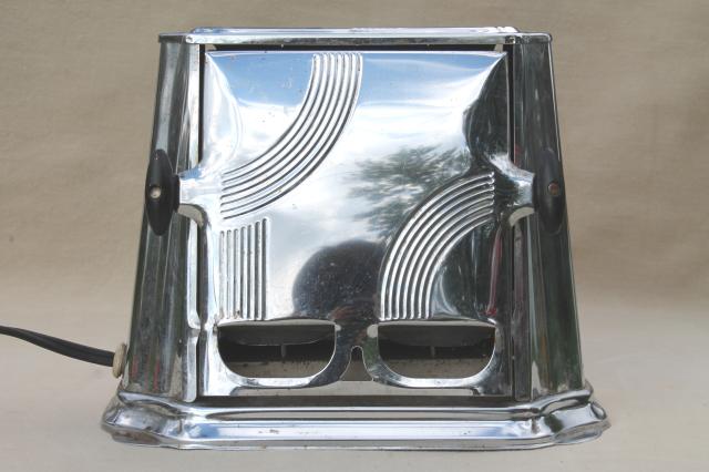 photo of art deco vintage Son Chief electric toaster, working retro chrome toaster  #8