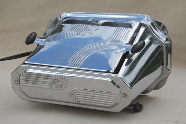 photo of art deco vintage Son Chief electric toaster, working retro chrome toaster  #10