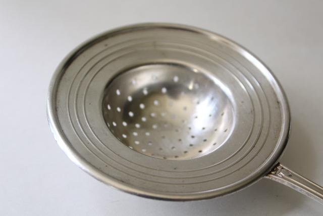 photo of art deco vintage Veribest silver plate tea strainer for over teacup #4