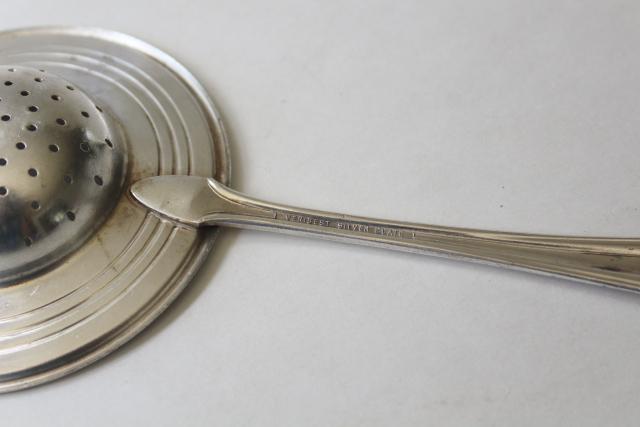 photo of art deco vintage Veribest silver plate tea strainer for over teacup #5