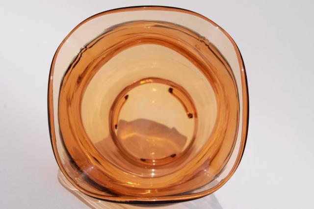 photo of art deco vintage amber glass vase, Fostoria or Cambridge elegant glass #7